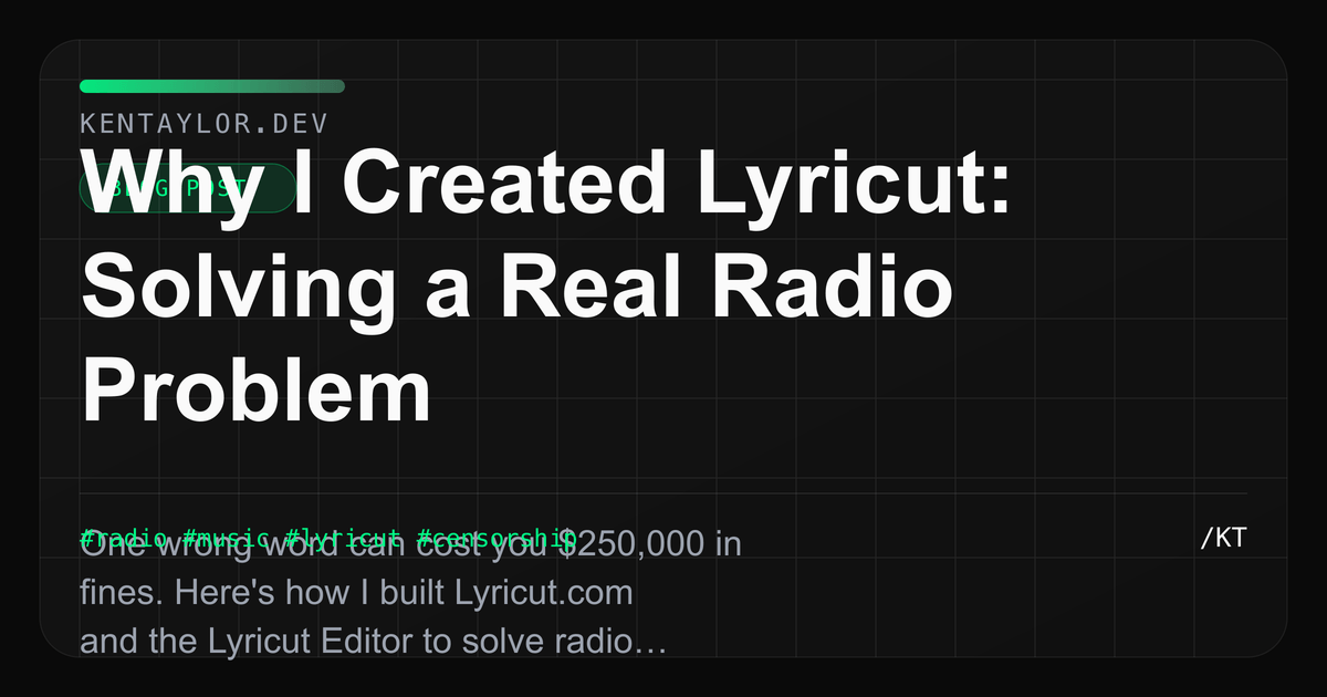 Why I Created Lyricut: Solving a Real Radio Problem cover image